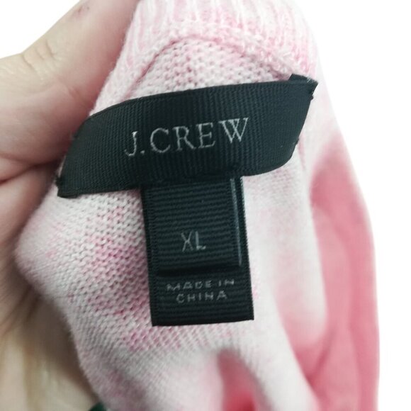 J Crew Crew Neck Ruffle Sleeve Wool Blend Sweater Size XL Pink Romantic Knit - Picture 11 of 12